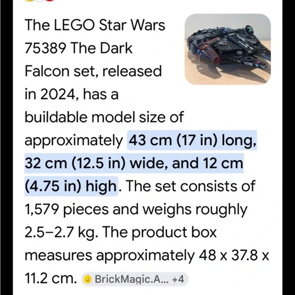 Lego Star Wars Dark Falcon Building Set -  75389 1579 PCs 10+ NIB Sealed - Picture 11 of 12
